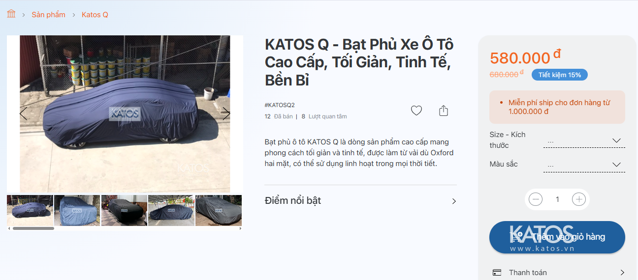 Hướng dẫn mua h&agrave;ng bạt phủ xe Katos Q 